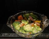 レンジで簡単⭐緑黄色野菜のバター蒸し作り方3写真