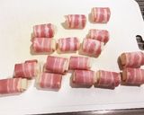 もっちりおつまみ♡美味しい餅ベーコン巻き作り方2写真
