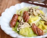 おぼろ昆布とキャベツとウィンナーの蒸し煮作り方3写真