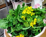 菜の花と油揚げの卵とじ作り方1写真