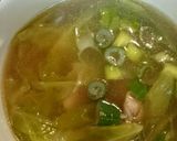 鶏肉とキャベツとネギの中華風玉子スープ作り方3写真
