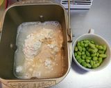 ♪HBでモチカリ枝豆チーズベーグル作り方1写真