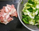 簡単！豚コマ青梗菜の中華炒め作り方1写真