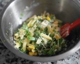 セロリ葉とコーン、じゃこのチーズトースト作り方1写真