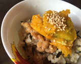 納豆とかぼちゃのわさび和えのご飯作り方4写真