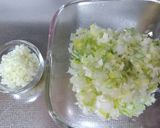 ガッツリ☆挽肉のねぎ塩にんにく炒めごはん作り方1写真