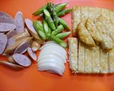 簡単！アスパラハッシュドジャーマンポテト作り方1写真