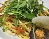 帆立稚貝と水菜のアクアパッツァ風パスタ！作り方6写真