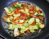 簡単！青梗菜ベーコンのガリカレー醤油炒め作り方4写真