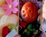 肉のせおにぎり 桜デコ弁当作り方4写真