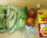ロマキャベ茎＆芯で超サルベージ辛抱スープ作り方1写真