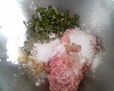 豚挽き肉のつくね白ネギ添え作り方1写真