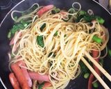 親子で*菜の花&枝豆パスタ作り方5写真