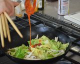 春キャベツのソテー（エビチリ味）作り方5写真