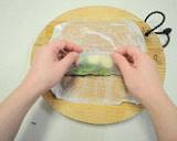 焼きなすとカマンベールチーズの麦味噌春巻作り方6写真