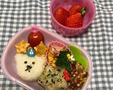 くまちゃんとお星ちゃん 幼稚園お弁当作り方1写真