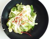レタスとかにかまのお好み焼き作り方3写真