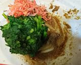 レンジで簡単！春菊と桜海老の胡麻和え作り方4写真