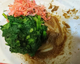 レンジで簡単！春菊と桜海老の胡麻和え作り方4写真