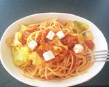 ツナとキャベツのトマトソースパスタ作り方10写真