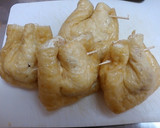 鶏団子の油揚げ巾着と白菜の煮物作り方3写真