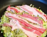 がごめ昆布とろろ入り豚玉チーズお好み焼き作り方3写真
