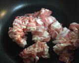 バラ肉とゼンマイの味噌炒め作り方1写真