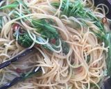 シャキッと水菜と明太子のガーリックパスタ作り方5写真