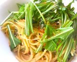 シャキッと水菜と明太子のガーリックパスタ作り方7写真