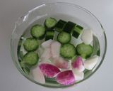 胡瓜と日野菜の柚子酢和え作り方1写真