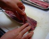 サンマの蒲焼丼♪ゴマとカブ菜の素敵な共演作り方5写真