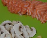 ⌘新玉葱ドレでサーモンカルパッチョ⌘作り方1写真