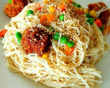 初心者でも簡単！冷凍唐揚げ焼きそうめん作り方7写真