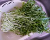 水菜とベーコンの中華卵とじ作り方1写真