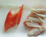 ☆カニかま海苔巻き(辛しマヨネーズ添え)作り方5写真