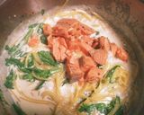 ほうれん草と鮭のクリームパスタ作り方6写真