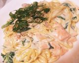 ほうれん草と鮭のクリームパスタ作り方8写真