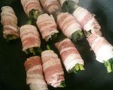 ほうれん草の豚バラ巻きチーズ焼き作り方4写真