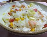 春！キャベツとベーコンとコーンの混ぜご飯作り方4写真