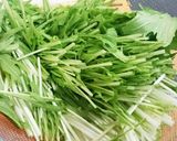 水菜シャキッと鶏のささみの梅肉和えサラダ作り方1写真