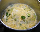簡単！青梗菜ブロッコリーのふわ卵味噌汁作り方1写真
