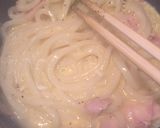 お鍋一つで完成☆釜玉カルボナーラうどん♪作り方4写真