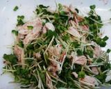 水菜シャキッと鶏のささみの梅肉和えサラダ作り方7写真