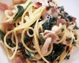 ほうれん草とベーコンのクリームパスタ作り方5写真