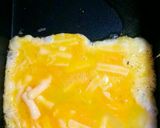 朝ごはん♥はみでるチーズ卵サンドイッチ作り方3写真
