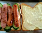 朝ごはん♥はみでるチーズ卵サンドイッチ作り方5写真