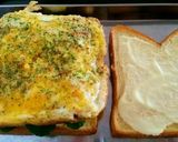 朝ごはん♥はみでるチーズ卵サンドイッチ作り方6写真
