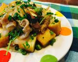 厚揚げ豆苗の豚こま甘醤油炒め〜生姜沢山〜作り方3写真
