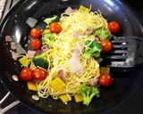 白ワインとオリーブオイルの彩りパスタ作り方6写真
