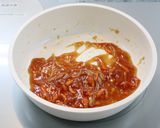 介護食　やわらかハンバーグの野菜甘酢あん作り方5写真